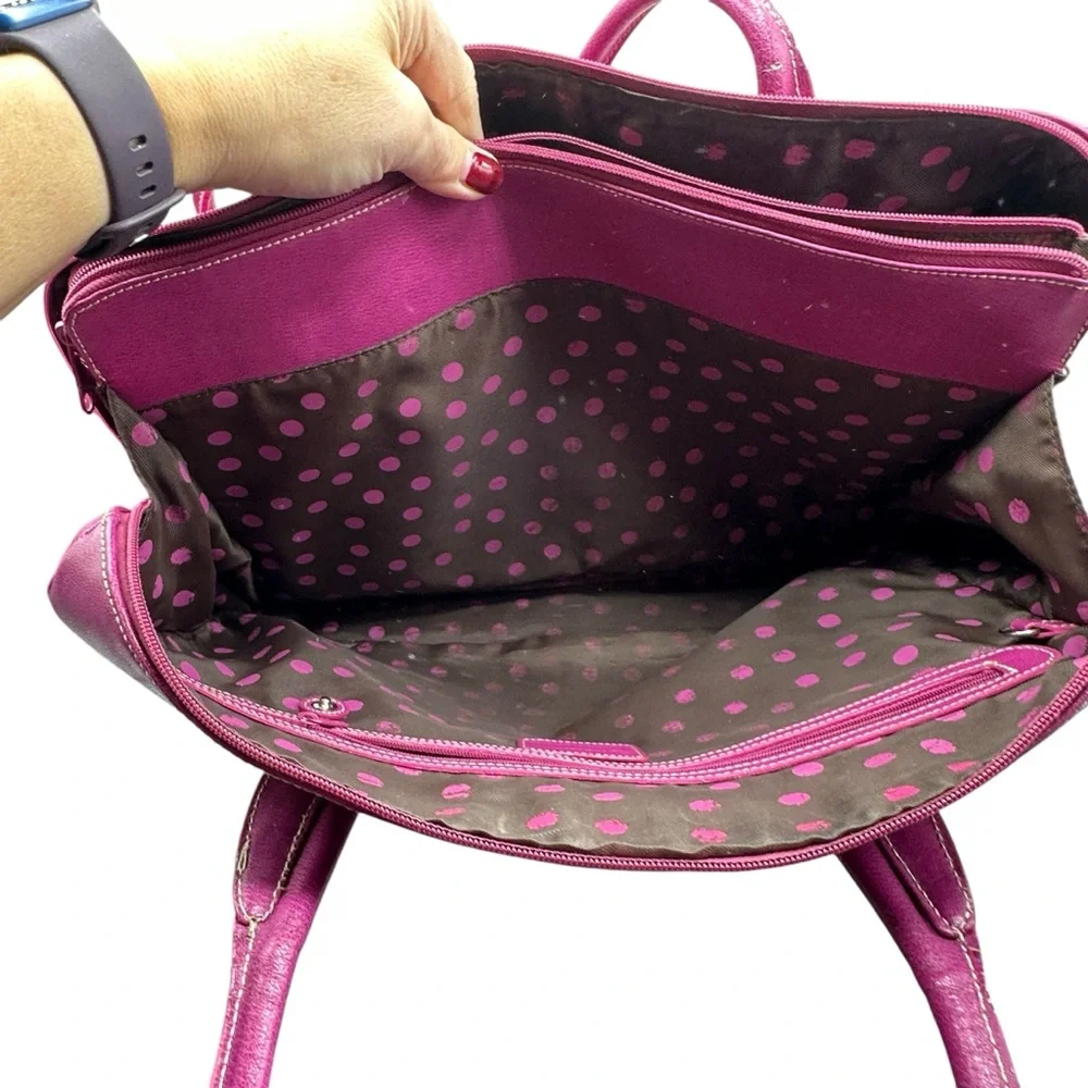 Franklin Covey leather briefcase laptop computer bag pink‎
